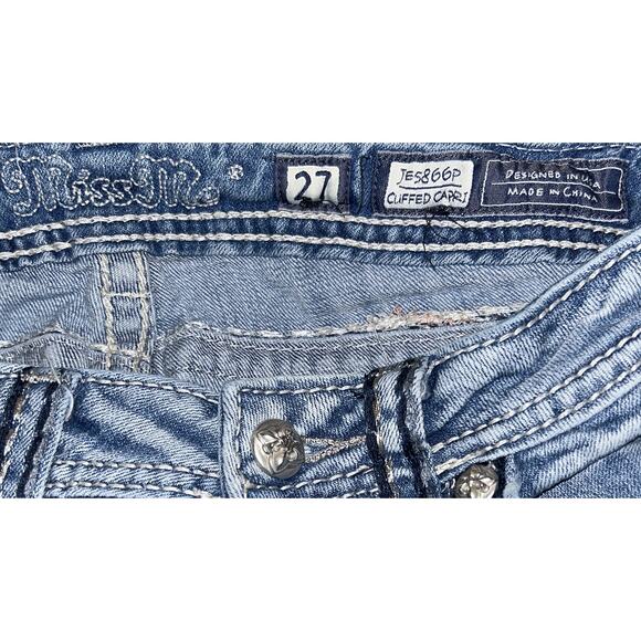 Miss Me Low-Rise Cuffed Capri Jeans 27X23.5" - Picture 8 of 9